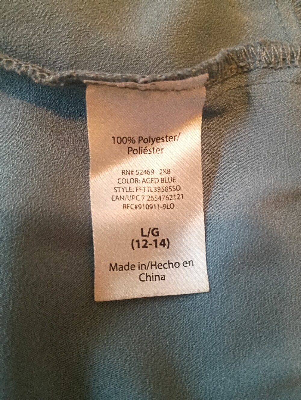 Time and Tru Light Blue Peplum Top Women’s Large Hi Low Blouse Short Sleeve - Picture 11 of 11